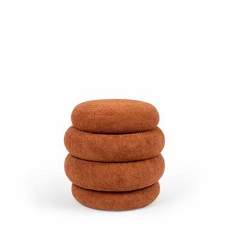 Koketto Home Puff redondo terracota de textura suave