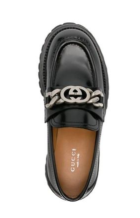 Gucci Black Leather Loafers Size 38.5
