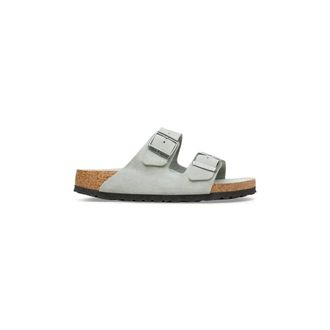Birkenstock Slippers - Dames - Sandalen - Grijs - 38 EU - Leer - Schoenen