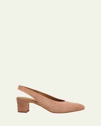 Aquatalia 50mm Trevi Suede Slingback Pumps