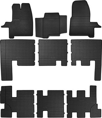 OEM Alfombrillas De Goma Para: Furgoneta Ford Transit Custom Fl, Autom&aacute;tica De 3 Filas (2017-2021) - Negras, A Medida