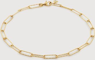 Monica Vinader Gold MV Alta Textured Mini Chain Bracelet
