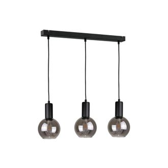 Netlighting Supra Bar Pendant Ceiling Light Black 60cm 3x E27