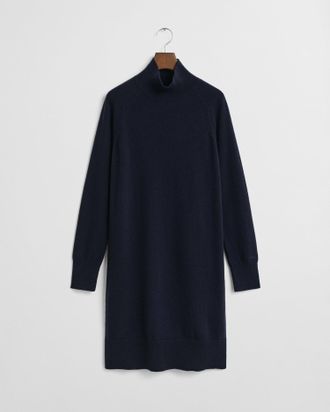 GANT Women Knitted Superfine Lambswool Dress (M) EVENING BLUE