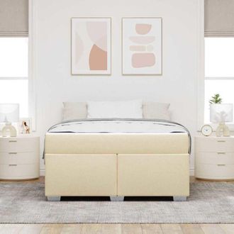 vidaXL Estructura De Cama Crema 160 X 200 Cm Tela Vidaxl