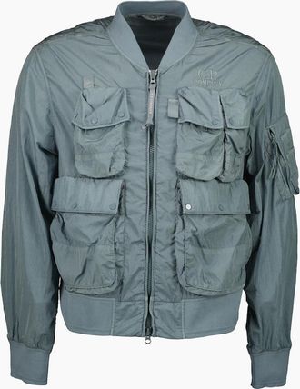 C.P. Company Mens Chrome-R Multi-Pocket Bomber Jacket - Grey - Size: 42/Regular