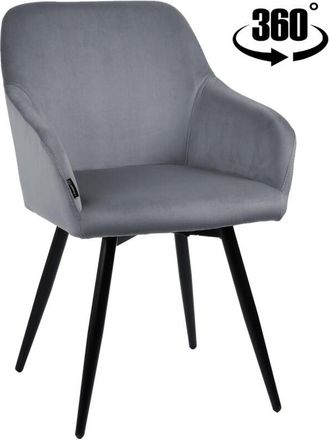 OEM Silla Giratoria Tapizada Esmo, Terciopelo, Gris