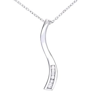 Diamant L'éternel 9ct witgouden diamanten golfhanger en 18 inch ketting