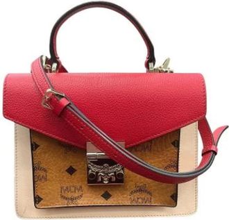 MCM Pre-owned Handbags, female, Beige, Size: ONE SIZE Pre-owned Leather handbags