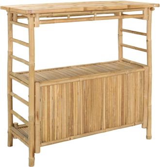 vidaXL Mesa De Bar Exterior Natural 110 X 50 X 105 Cm Bamb&uacute; Vidaxl