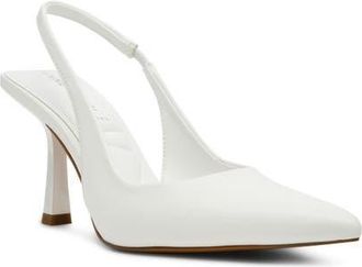 Anne Klein Itzy Pointed Toe Slingback Pump in White at Nordstrom, Size 7.5