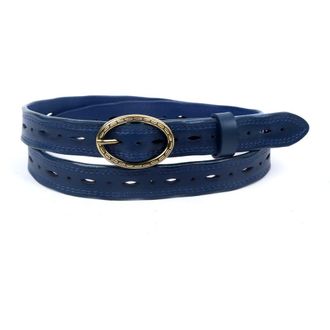 OLD TREND Vintage Genuine Leather Perforated Classic Detail Belt in Navy at Nordstrom, Size Medium