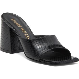 Stuart Weitzman Tia 85 Flare Block Sandal in Black at Nordstrom Rack, Size 6.5