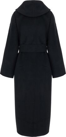 Toteme Hooded Belted Wool Coat - Black