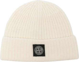Stone Island Folded Cuff Ribbed Knit Beanie