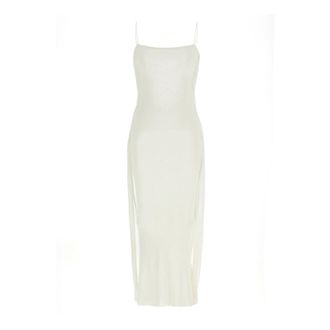 Jacquemus Midi Dresses, female, White, Size: 2XS La Robe Maille Plumetis Long Dress