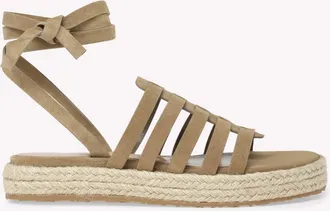 Gianvito Rossi Pompei Espadrillas Sandal in Brown Suede Leather at Nordstrom, Size 37.5