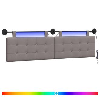 vidaXL Cabecero Colgante Con Luz Led Topo Tela Vidaxl