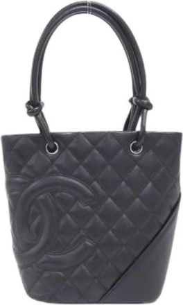 Chanel Pre-owned Leather Bucket Bag - Dames - Vintage Tas - Zwart - ONE Size - Leer - Vintage