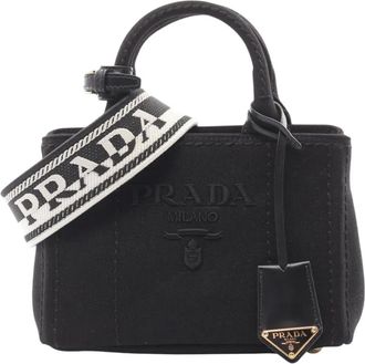 Prada Borsa a tracolla Jardiniere mini in tela 2013-2025 - Nero