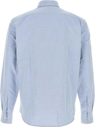 Prada Mens Oxford Cotton Shirt Blue