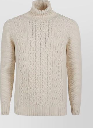 Drumohr long sleeve turtleneck cable knit sweater