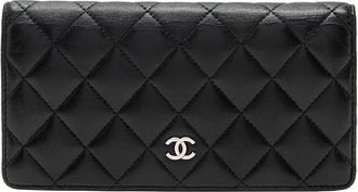 Chanel Black Lambskin Cc Yen Wallet (Authentic Pre-Loved)