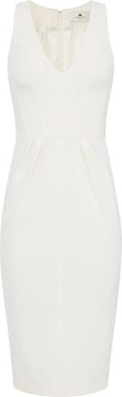 Elisabetta Franchi Crepe Jurk - Dames - Casual kleedjes - Wit - S - Polyester - Kleedjes