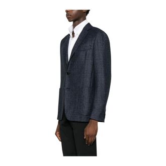 Ermenegildo Zegna Blazers, male, Blue, Size: XL Blazer Tartan