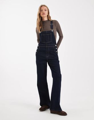 Asos Denim - Salopette di jeans rinse wash-Blu