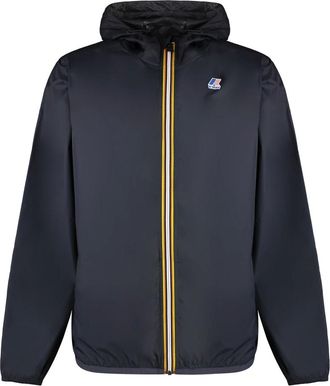 K-Way K-Way, Light Jackets, male, Blue, Size: 3XL Packable Hooded Nylon Jacket