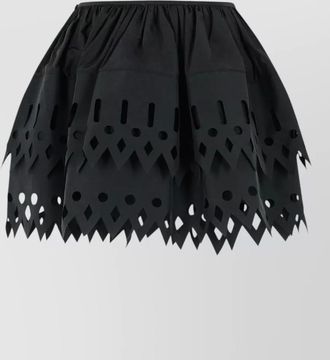 Blumarine tech cotton blend skirt elastic waistband