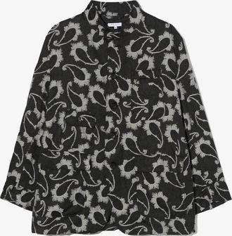 Engineered Garments Mens Paisley Jacquard Jacket In Black And Grey