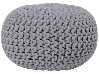 Beliani Pouf Poggiapiedi In Tessuto Grigio Scuro 40 X 25 Cm Conrad