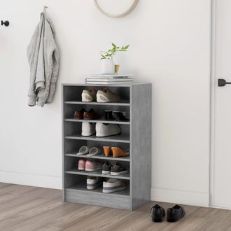 vidaXL Vidaxl - Mueble Zapatero Madera Contrachapada Gris Hormig&oacute;n 60x35x92 Cm
