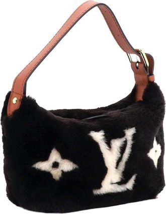 Louis Vuitton Brown Monogram Giant Teddy Fleece Hills Pochette (Authentic Pre- Loved)