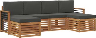 vidaXL Conjunto De Sof&aacute;s De Exterior 6 Uds. Natural Y Antracita Vidaxl