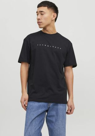 Jack & Jones Rundhalsshirt JACK & JONES JJESTAR mit Pigmentprint und Baumwollgef&uuml;hl, Herren, Gr. XXL, schwarz, Single Jersey, Obermaterial: 100% Baumwolle, bedruck