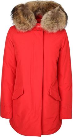 Woolrich Rode Driekwart Jas Vrouwen - Dames - Winterjassen - Rood - S - Katoen - Jassen