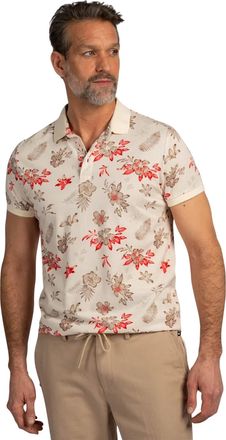 N-Z-A- NEW ZEALAND AUCKLAND Poloshirt New Zealand creme bloemen rood tropisch