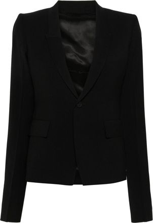 Rick Owens wool single-breasted blazer - women - Buffalo Horn/Cotton/Viscose/Cupro/RWS Virgin Wool - 40 - Black