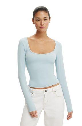 Cotton On Womens Hold Me Long Sleeve in Iced Marine at Nordstrom, Size Xx-Small