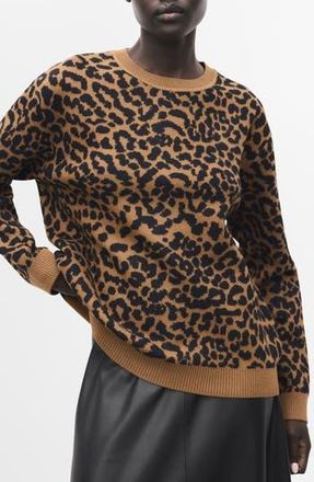 Mango Leopard Crewneck Sweater at Nordstrom Rack, Size Medium