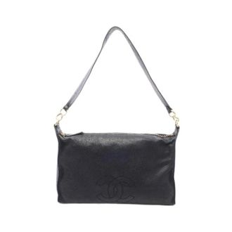 Chanel Pre-owned Leren Schoudertas - Dames - Pre-owned - Zwart - Maat: ONE Size Leer
