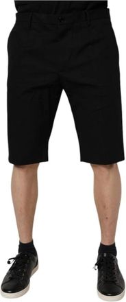 Dolce & Gabbana Zwarte Katoenen Bermuda Shorts - Heren - Korte Broeken - Zwart - XS - Katoen - Korte Broeken