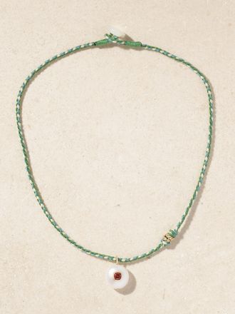 Pascale Monvoisin Collana In Oro 9 Carati E Cordoncino Con Pietre Eddie