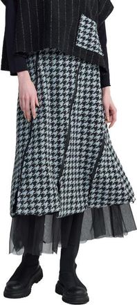 Luukaa D'Celli Theia Adjustable-Slit Skirt in Monochrome Black at Nordstrom, Size 12