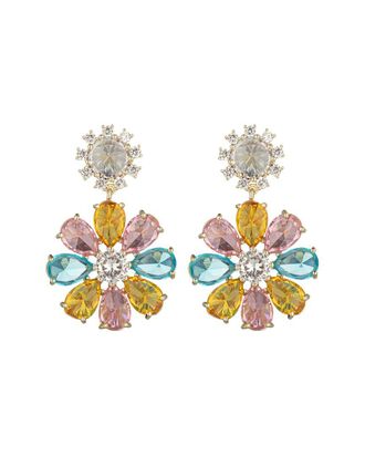 Eyecandy LA Eye Candy La Cz Layla Flower Drop Earrings