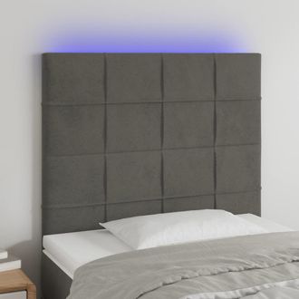 vidaXL Cabecero Con Luces Led Terciopelo Gris Oscuro 100x5x118/128 Cm Vidaxl