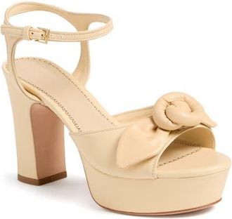 Cinq &agrave; Sept Arianna Ankle Strap Platform Sandal in Beige at Nordstrom, Size 10.5Us